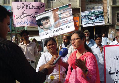 After the fire in Karachi: trade unionist Zehra Khan.