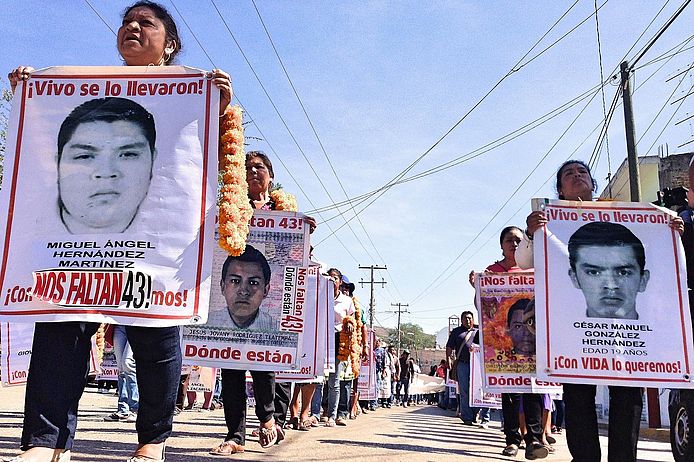Demonstration von Müttern von verschwundenen Studenten aus Ayotzinapa, Mexico