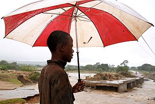 In Chimanimani, Simbabwe nach dem Zyklon Idai