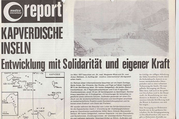 medico-Report mit Bericht über die Kapverden. Ausschnitt aus dem Bericht.