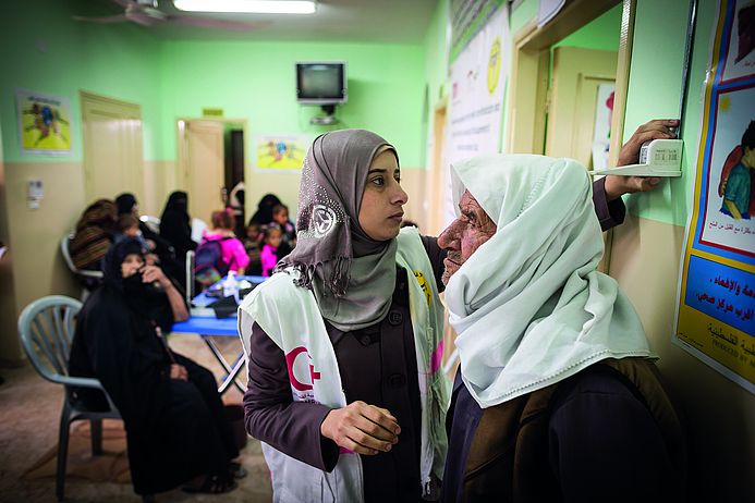 Sprechstunde bei PMRS, Gaza-Stadt.