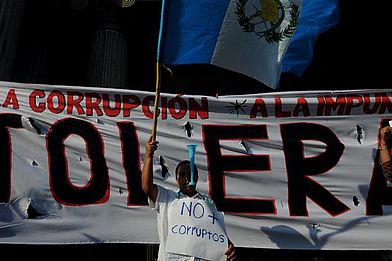 Proteste nach dem Amtsantritt der neuen Regierung in Guatemala-Stadt. (Foto: Sandra Sebastián)