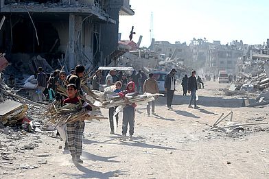 Nach den Bombardierungen. Rafah, Gaza-Streifen, 21.01.2025