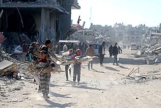 Nach den Bombardierungen. Rafah, Gaza-Streifen, 21.01.2025