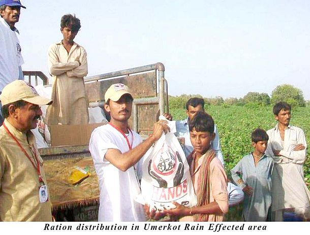 Lebensmittelverteilung in der Region Umerkot