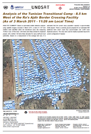 Luftbild des Camps in Ras Jedir (Quelle: UNOSAT)