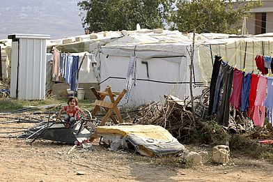 Informelles Flüchtlingscamp in Bourj el-Barajneh, südlich von Beirut. (Foto: Holger Priedemuth)