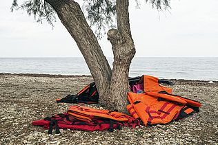 Schwimmwesten Geflüchteter auf Lesbos