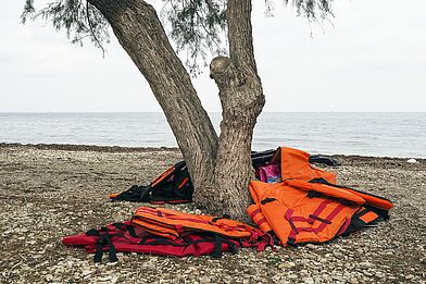 Schwimmwesten Geflüchteter auf Lesbos