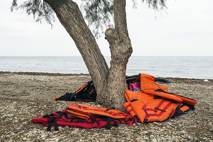 Schwimmwesten Geflüchteter auf Lesbos