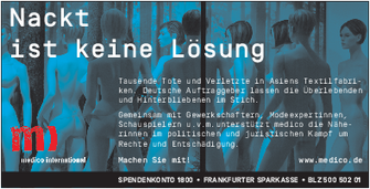 Anzeige Nackt ist keine Lösung - Format 138 x 70 mm