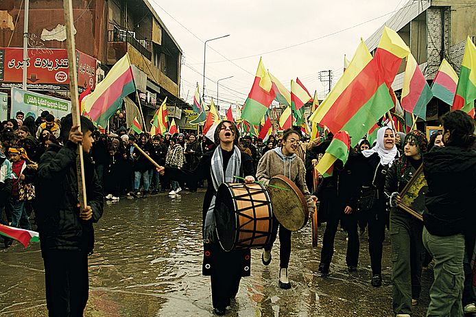 Demonstration in Qamişlo, Rojava, Nordostsyrien, 1. Februar 2026