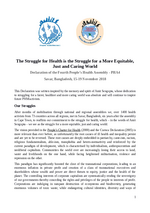 The Struggle for Health is the Struggle for a More Equitable, Just and Caring World