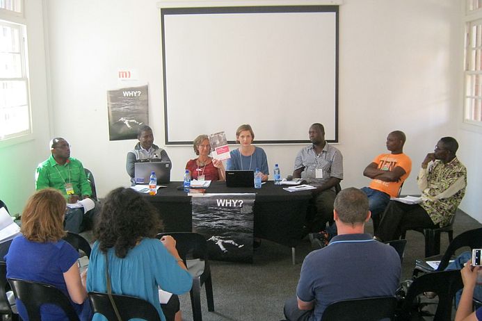 Der von medico und Brot für die Welt organisierte Workshop zu den Auswirkungen von Migrationsregimen auf Herkunfts- und Transitländer