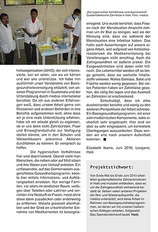„Die hygienischen Verhältnisse sind deprimierend“. Gualtemaltekische Zahnärzte in Haiti.