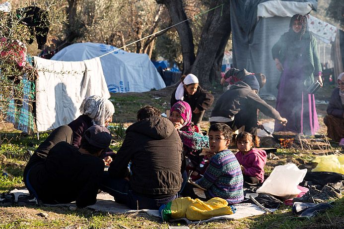 Campamento Moria en la isla griega de Lesbos